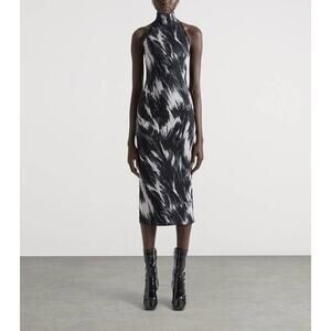 Givenchy Sleeveless High Neck Dress in Grey Mix XS